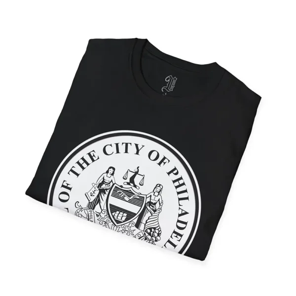 City Of Philly Tee- Black, folded